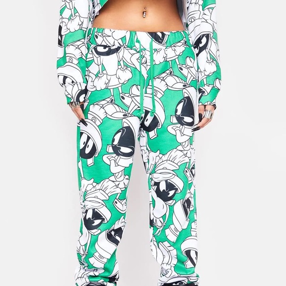 Dolls Kill Pants - Looney tunes Martian joggers cozy